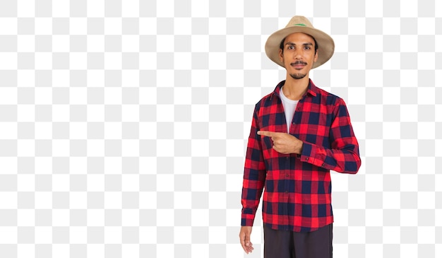 Farmer young black man with hat isolated