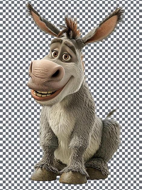 Fascinating Donkey Shrek Character isolated on transparent background