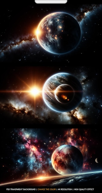 Fascinating exoplanet in the deep space The elements furnished by NASA Transparent background