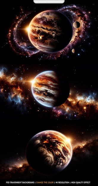 Fascinating exoplanet in the deep space The elements furnished by NASA Transparent background