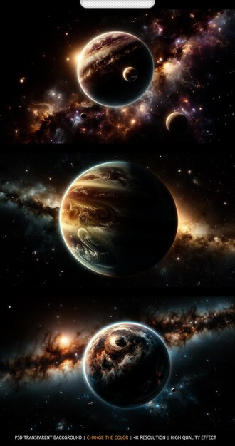 PSD fascinating exoplanet in the deep space the elements furnished by nasa transparent background