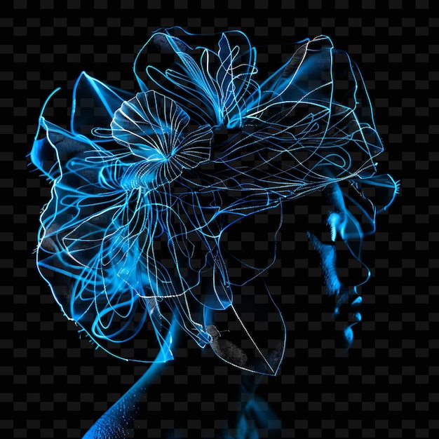 Fascinator With Intricate Design Made With Translucent Organ PNG Unique Neon Fashion Clothing