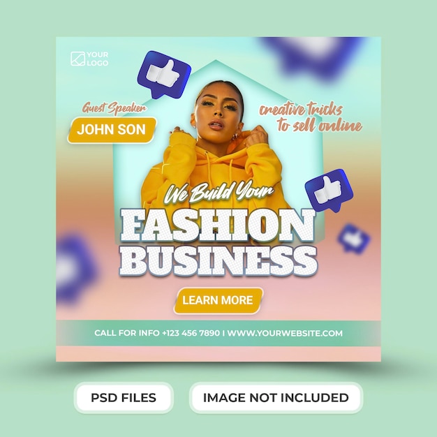 Fashion business promotion for social media instagram post template Premium Psd