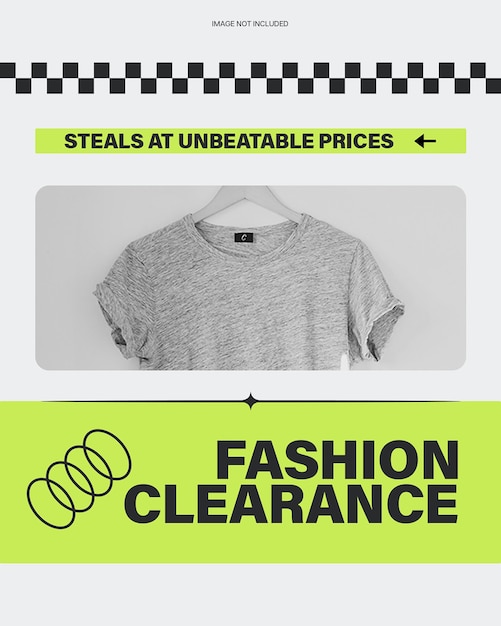 PSD fashion clearance promotional design for social media and instagram post template psd