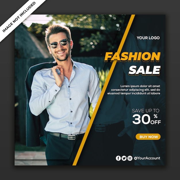 Fashion collection in social media post template