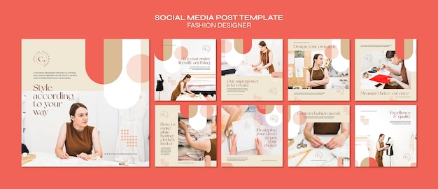 Fashion designer concept social media post template