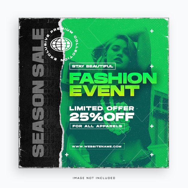 Fashion event social media post banner template