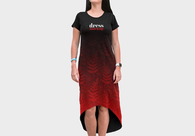 PSD fashion female dress mockup