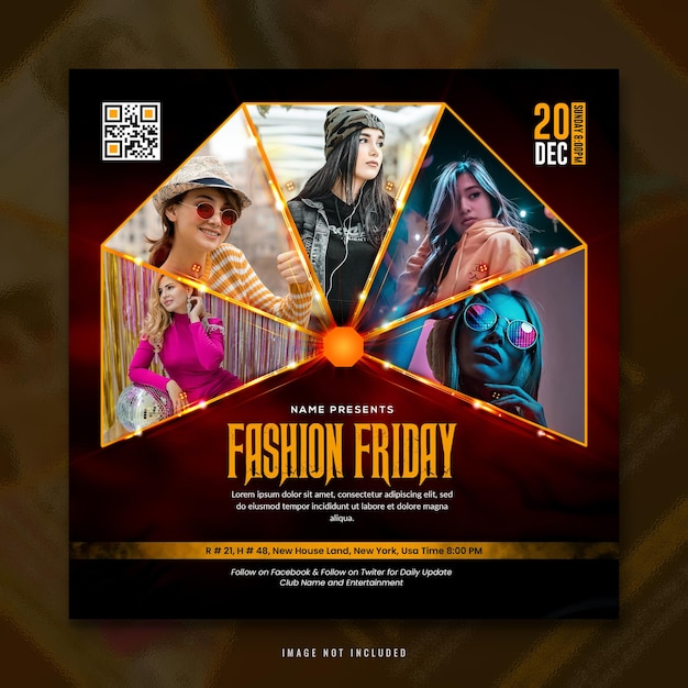 Fashion Friday Social Media Banner Post Template