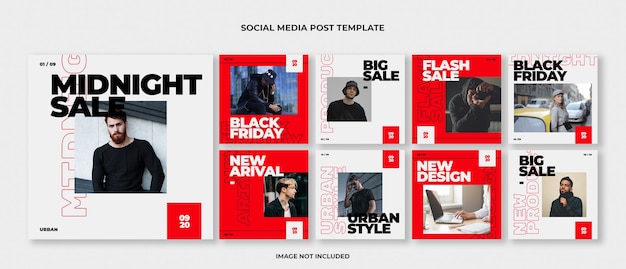 Fashion Instagram post template set