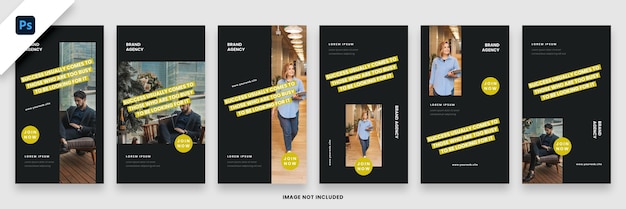 Fashion instagram stories pack template Psd