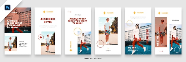 Fashion instagram stories pack template Psd