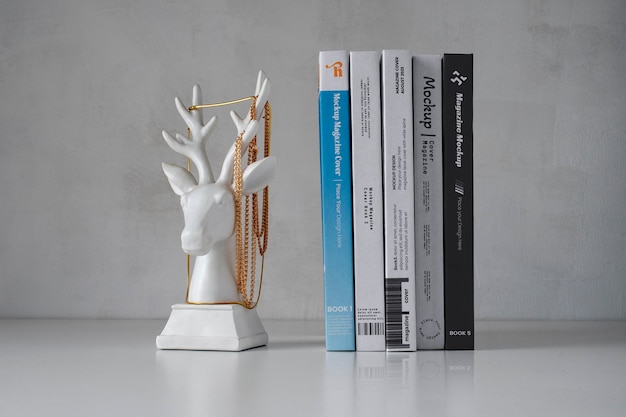 Fashion magazine book pile mockup