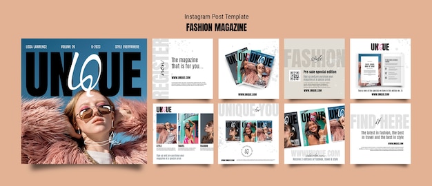 PSD fashion magazine template design