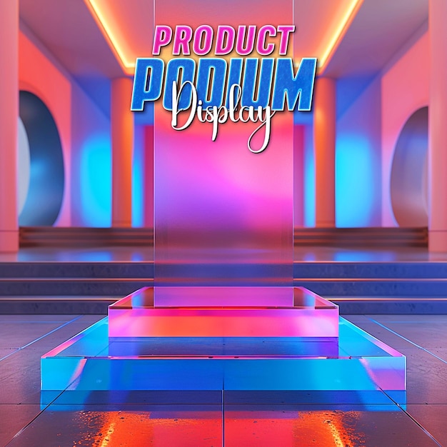 PSD fashion product podium display for post background