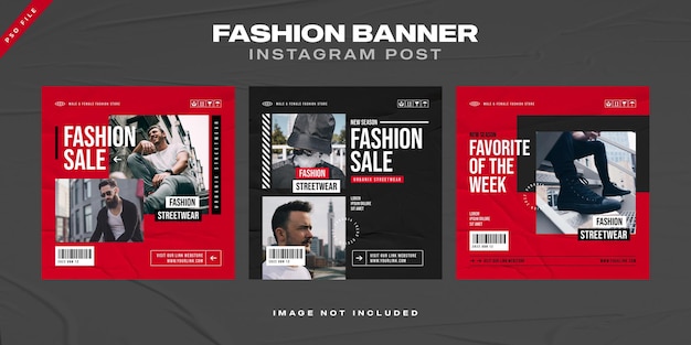 Fashion sale banner instagram post template