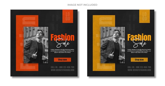 Fashion sale banner social media ad template