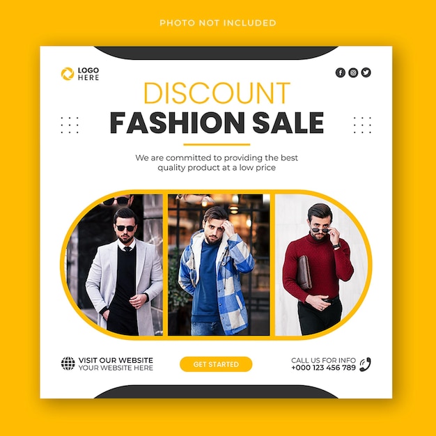 Fashion sale banner for social media post and web banner advertising