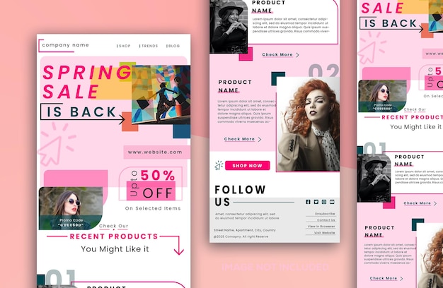 PSD fashion sale or creative agency newsletter enewsletter email newsletter template