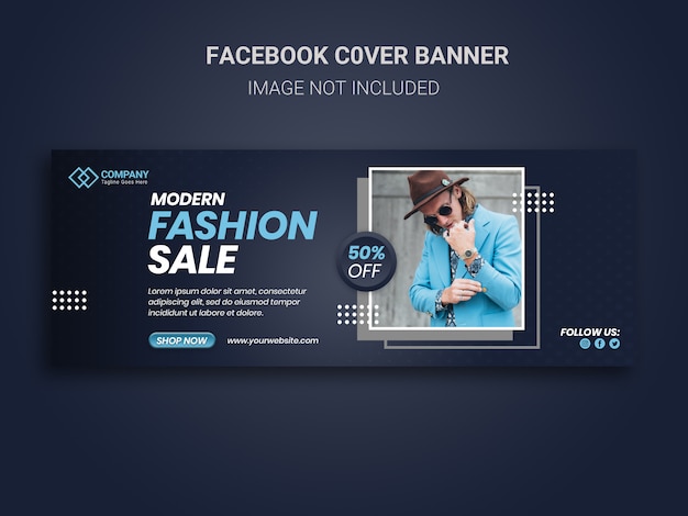 Fashion sale and Dynamic square modern Facebook cover design