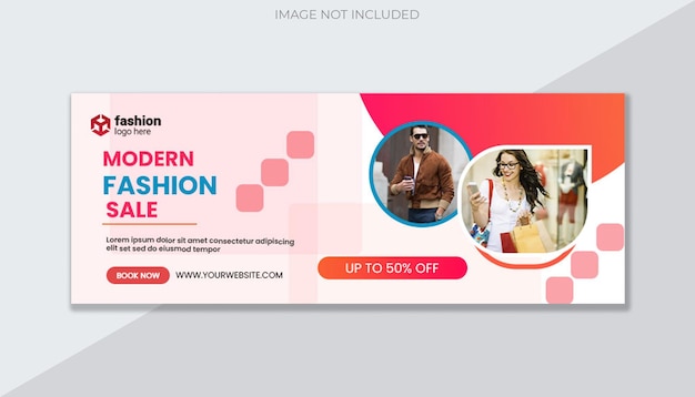 Fashion sale Facebook social media banner template