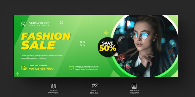 Fashion sale facebook timeline cover and banner template design