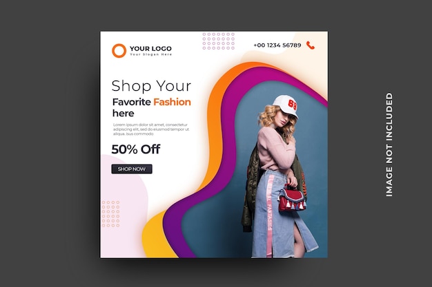 Fashion sale instagram post and social media banner template