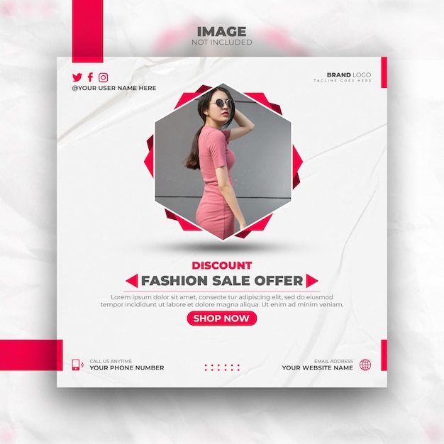 Fashion sale instagram and social media post design