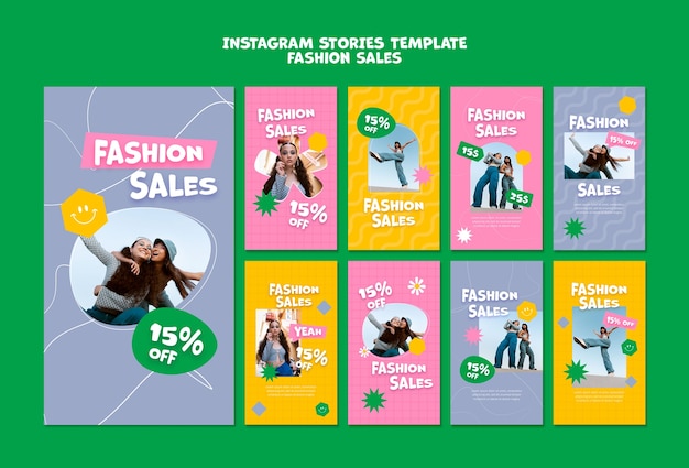 PSD fashion sale instagram stories collection