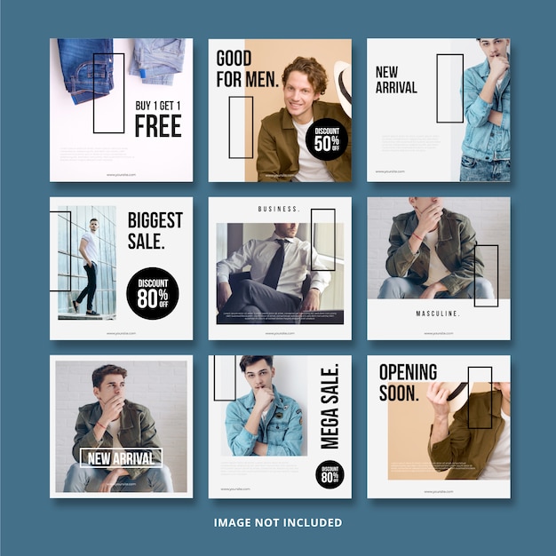 Fashion Sale Male social media banner instagram template