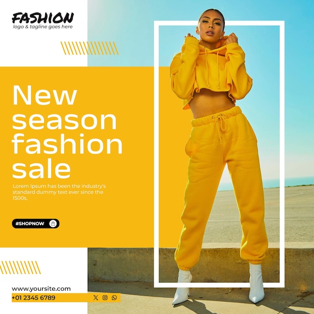 fashion sale post template for instagram and social media