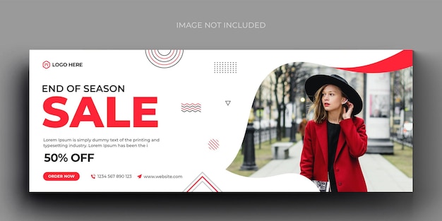 Fashion sale social media banner and facebook cover photo design template