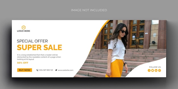 Fashion sale social media banner and facebook cover photo design template