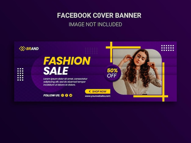 Fashion sale social media banner or facebook cover template