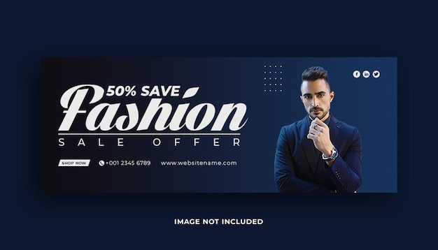 Fashion sale social media cover post banner template