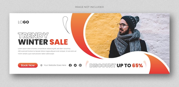 Fashion sale social media facebook cover design template