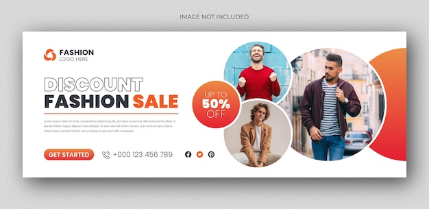 Fashion sale social media facebook cover design template