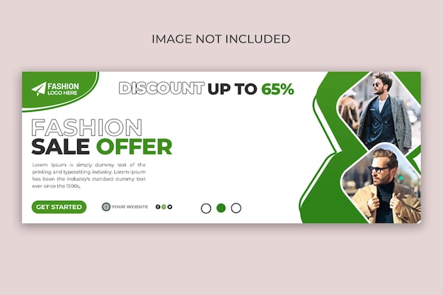 fashion sale social media facebook cover design template