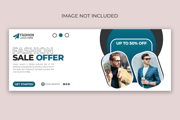 fashion sale social media facebook cover design template