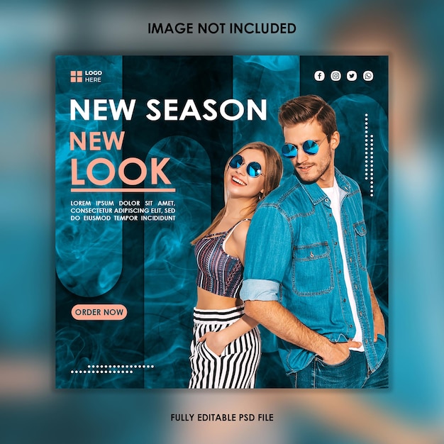 Fashion sale social media Instagram post template