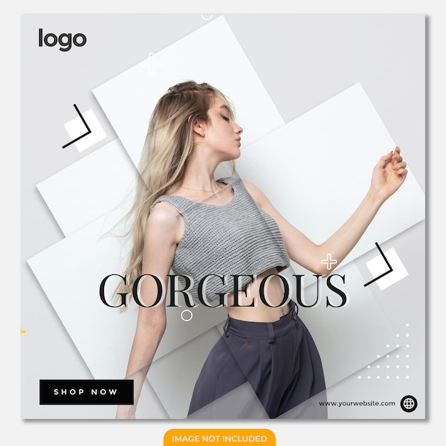 Fashion sale social media post or instagram banner template