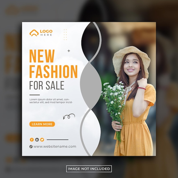 Fashion sale social media post and instagram banner template