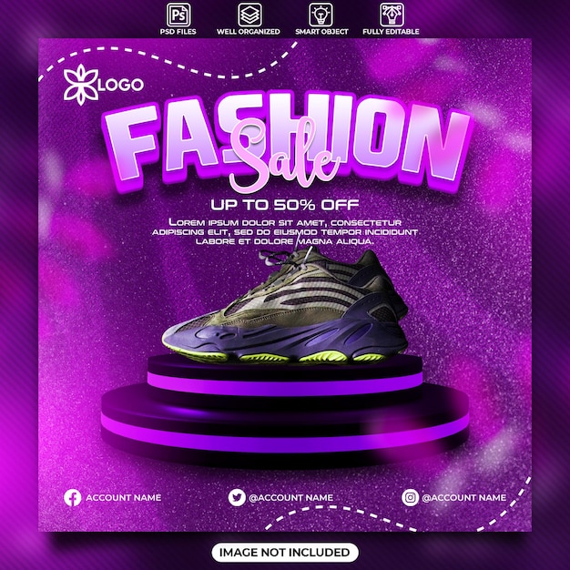 Fashion sale social media post template