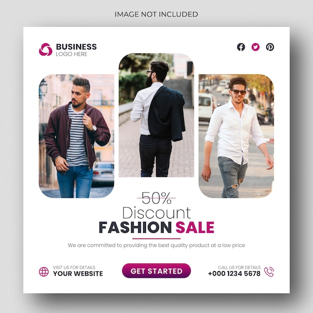 Fashion sale social media post and web banner template