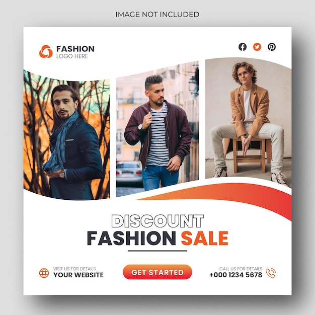 Fashion sale social media post and web banner template