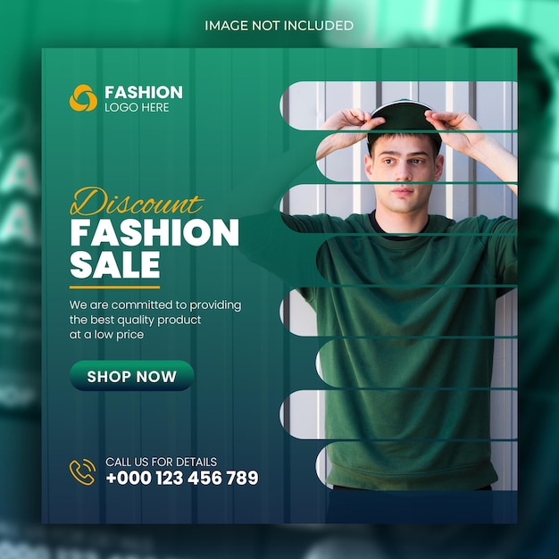 Fashion sale social media post and web banner template