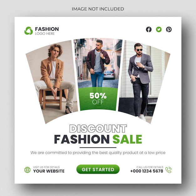 Fashion sale social media post and web banner template