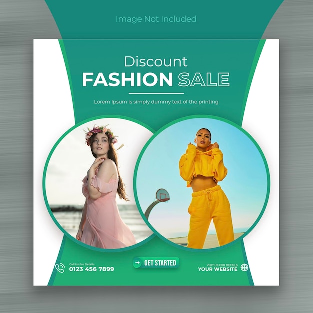 Fashion sale social media post and web banner template