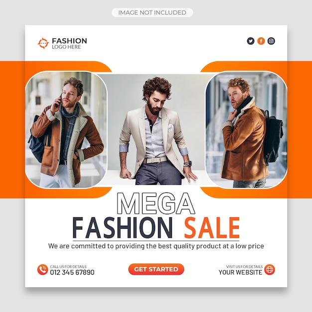 fashion sale social media post and web banner template