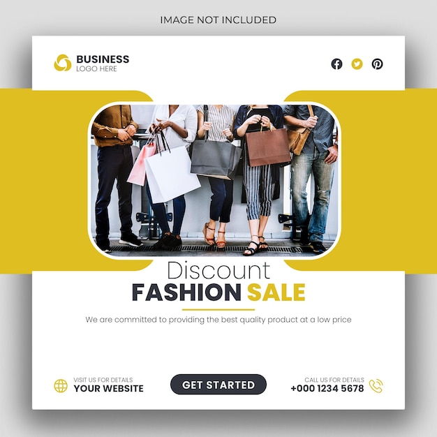 Fashion sale social media post and web banner template